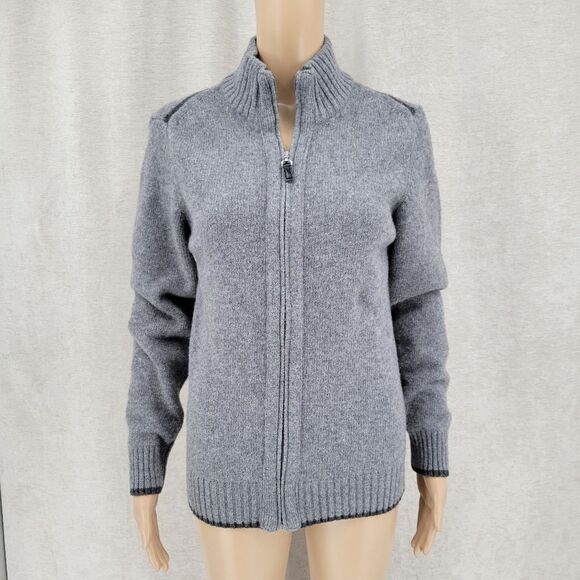 Daniele Blasi Italian Gray Wool Blend Full Zip Sweater Size Small - Picture 1 of 12